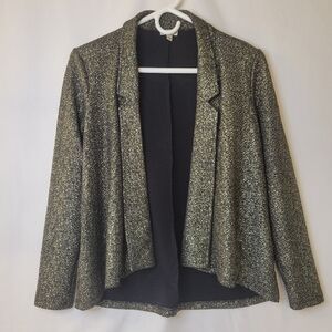 Lily White Small Black and Gold Blazer with Notched Lapel